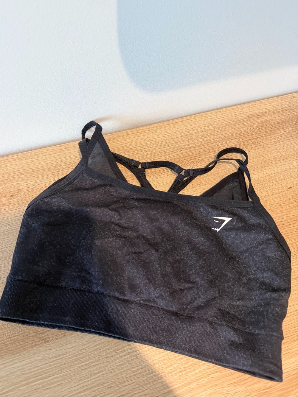 Gymshark Black Seamless Strappy Light Support Sports Bra